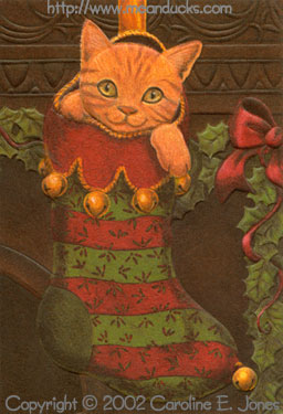 Furry Fellows Orange Tabby Kitten in Stocking