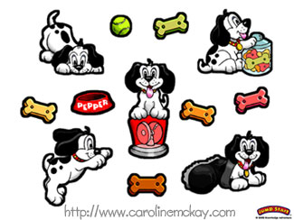 Pepper the Puppy Sticker Designs